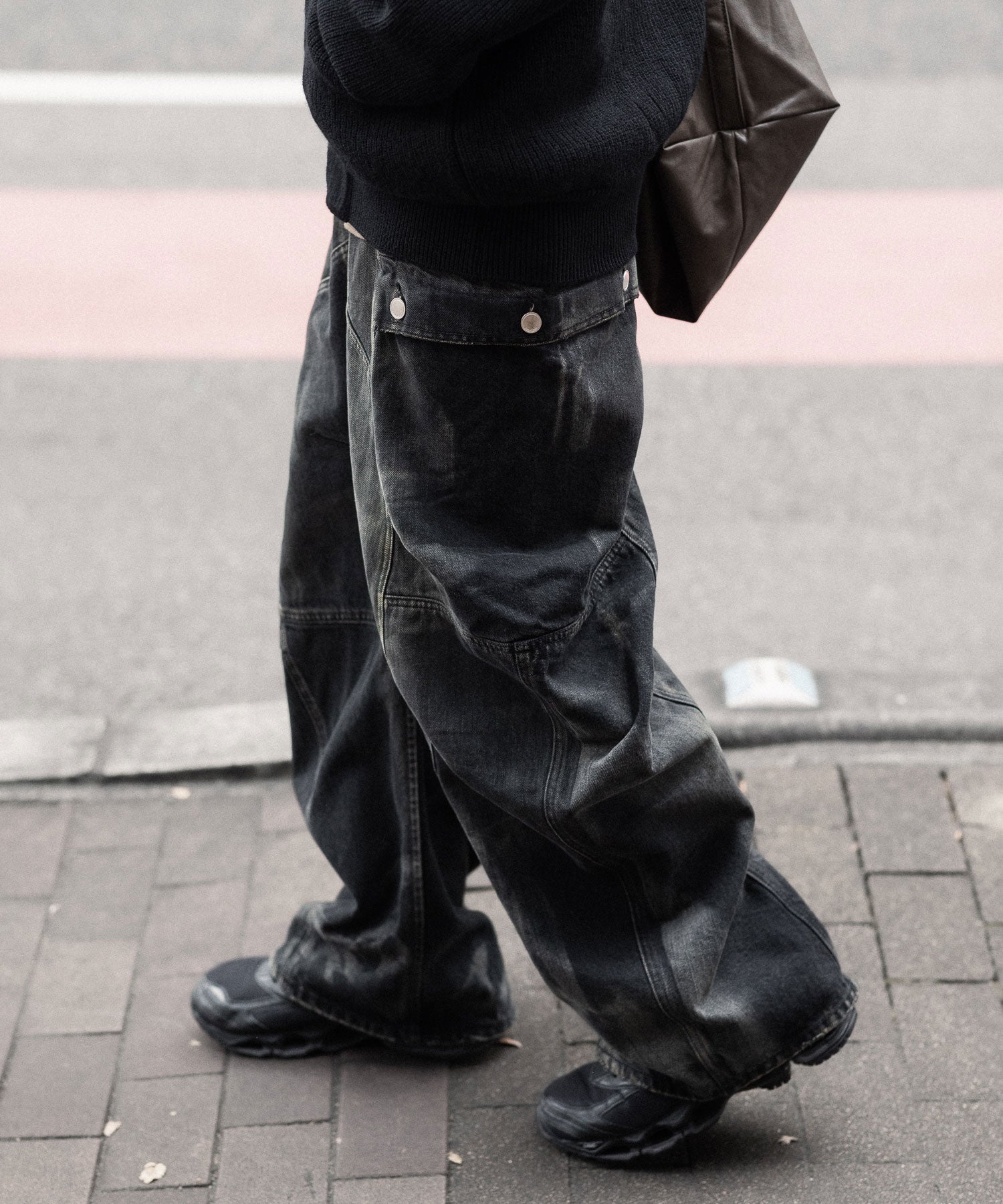 SUBLATIONS サブレーションズのDENIM BANANA CUTTING PANTSのUSED BLACK 公式通販サイトsession福岡セレクトショップ