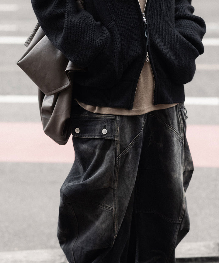 SUBLATIONS サブレーションズのDENIM BANANA CUTTING PANTSのUSED BLACK 公式通販サイトsession福岡セレクトショップ