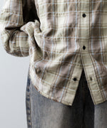 画像をギャラリービューアに読み込む, 【CODA】YELLOW BROWN CHECKED WASHED THRASHED STRUCTURED SHIRT - YELLOW BROWN CHECK
