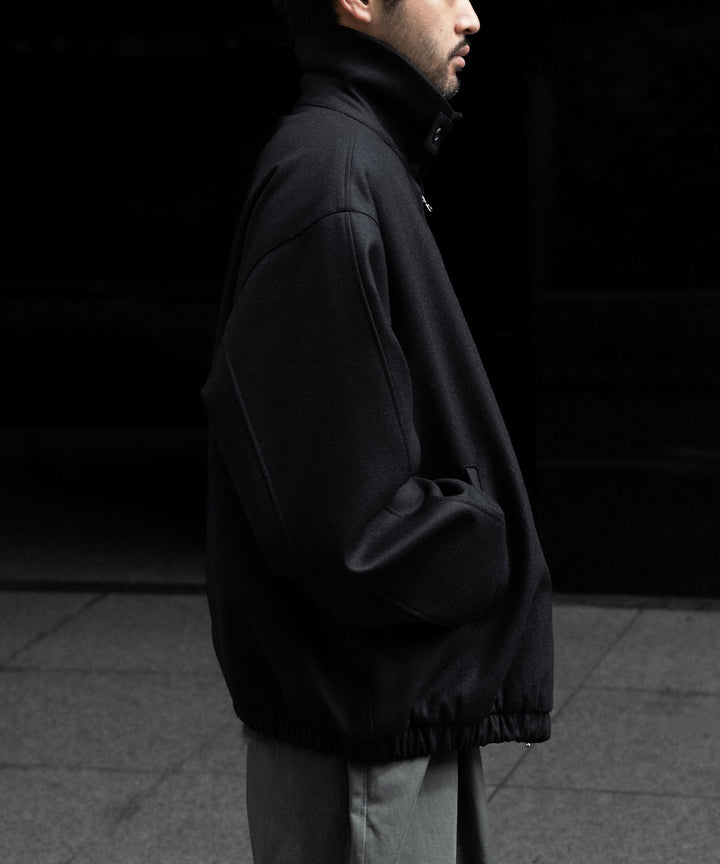 【ssstein】MELTON OVERSIZED ZIP JACKET - BLACK