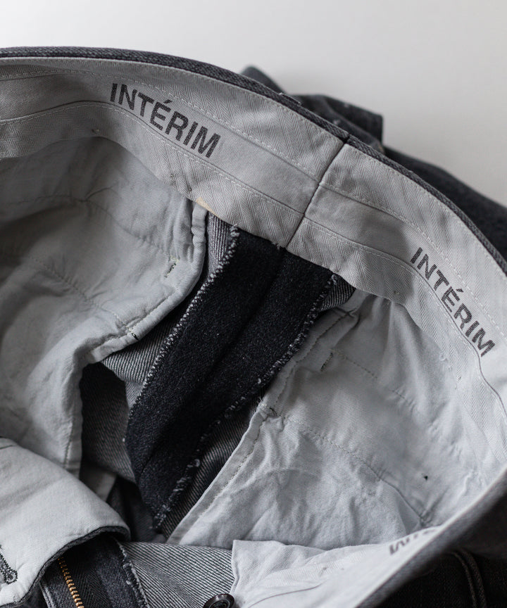 INTÉRIM - インテリムのMILK PAINT USED BLACK DENIM 2-TUCK STRAIGHT SLACKS - PU.BLACK公式通販サイトsession福岡セレクトショップ