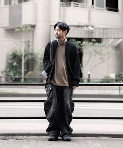 ANTHEM A / アンセムエー】BULKY WOOL KNIT ZIP BLOUSON - BLACK