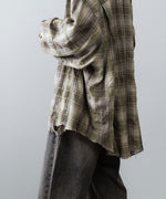 画像をギャラリービューアに読み込む, 【CODA】YELLOW BROWN CHECKED WASHED THRASHED STRUCTURED SHIRT - YELLOW BROWN CHECK
