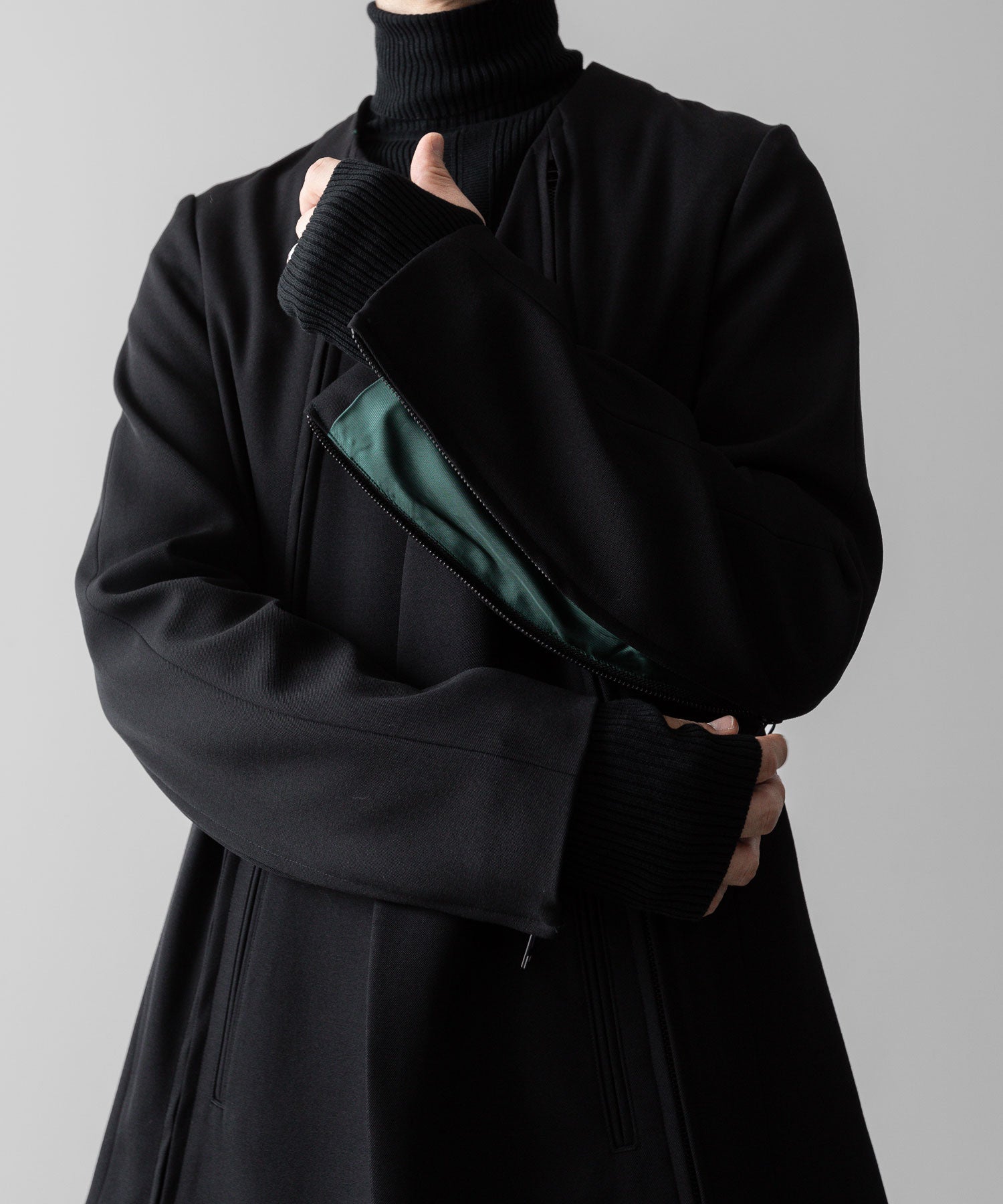 SUBLATIONS サブレーションズのHEAVY WOOL NO COLLAR PRISONER JACKET - BLACKの公式通販サイトsession福岡セレクトショップ