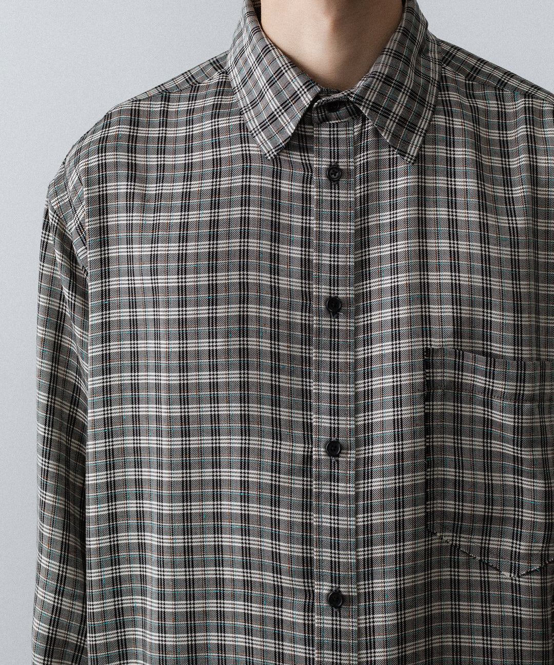 CODA コーダ GREY CHECK VISCOSE RAW EDGES SHIFT SHIRT - GREY CHECK 公式通販サイトsession福岡セレクトショップ
