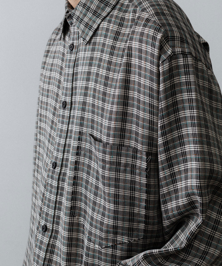 CODA コーダ GREY CHECK VISCOSE RAW EDGES SHIFT SHIRT - GREY CHECK 公式通販サイトsession福岡セレクトショップ