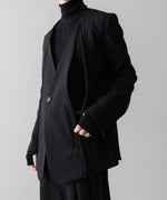 画像をギャラリービューアに読み込む, SUBLATIONS サブレーションズのHEAVY WOOL NO COLLAR PRISONER JACKET - BLACKの公式通販サイトsession福岡セレクトショップ
