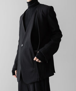 SUBLATIONS サブレーションズのHEAVY WOOL NO COLLAR PRISONER JACKET - BLACKの公式通販サイトsession福岡セレクトショップ