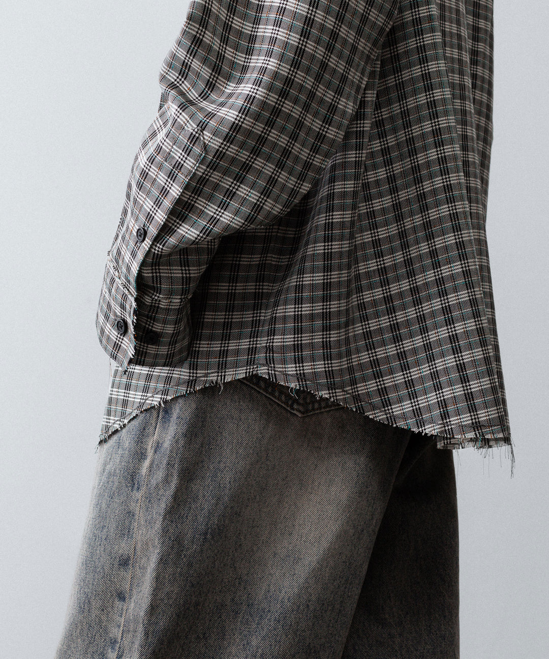 CODA コーダ GREY CHECK VISCOSE RAW EDGES SHIFT SHIRT - GREY CHECK 公式通販サイトsession福岡セレクトショップ