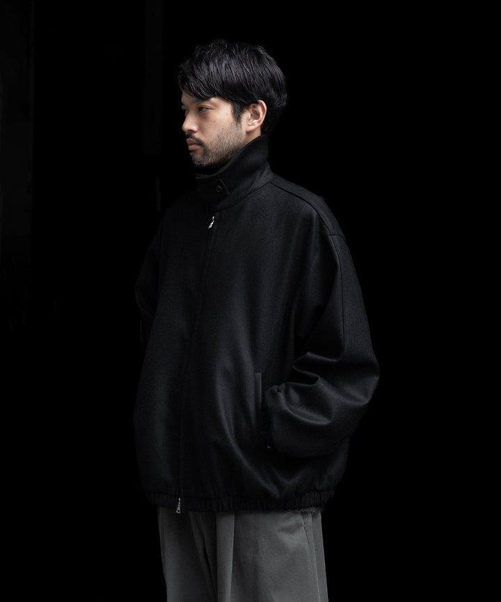 【ssstein】MELTON OVERSIZED ZIP JACKET - BLACK