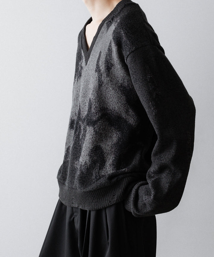 SUBLATIONS サブレーションズの26SSのANIMAL JACQUARD V-NECK KNIの公式通販サイトsession福岡セレクトショップ