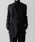 画像をギャラリービューアに読み込む, SUBLATIONS サブレーションズのHEAVY WOOL NO COLLAR PRISONER JACKET - BLACKの公式通販サイトsession福岡セレクトショップ
