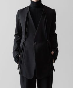 SUBLATIONS サブレーションズのHEAVY WOOL NO COLLAR PRISONER JACKET - BLACKの公式通販サイトsession福岡セレクトショップ