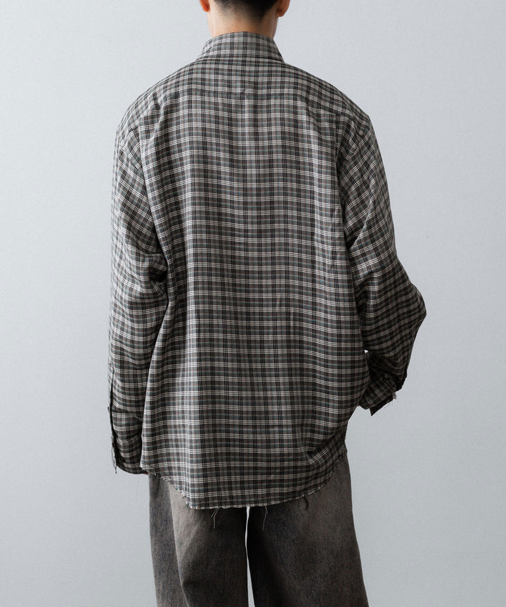 CODA コーダ GREY CHECK VISCOSE RAW EDGES SHIFT SHIRT - GREY CHECK 公式通販サイトsession福岡セレクトショップ