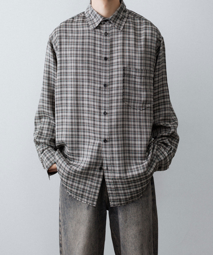 CODA コーダ GREY CHECK VISCOSE RAW EDGES SHIFT SHIRT - GREY CHECK 公式通販サイトsession福岡セレクトショップ