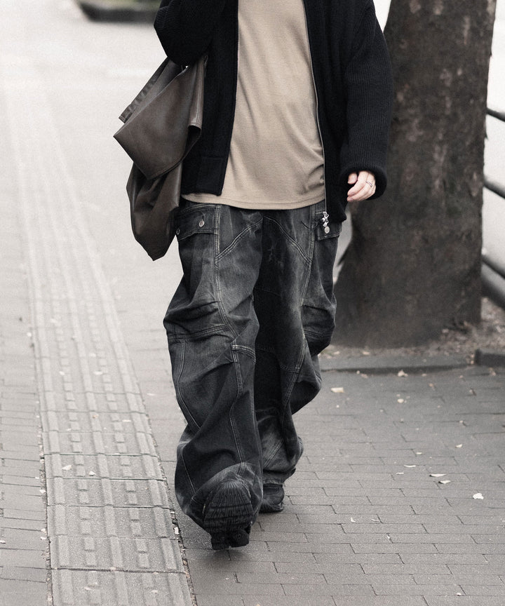 SUBLATIONS サブレーションズのDENIM BANANA CUTTING PANTSのUSED BLACK 公式通販サイトsession福岡セレクトショップ