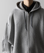 画像をギャラリービューアに読み込む, ssstein(シュタイン)のCOTTON DOUBLE KNIT TUCKED ZIP HOODIE - TOP GREYの公式通販サイトsession福岡セレクトショップ
