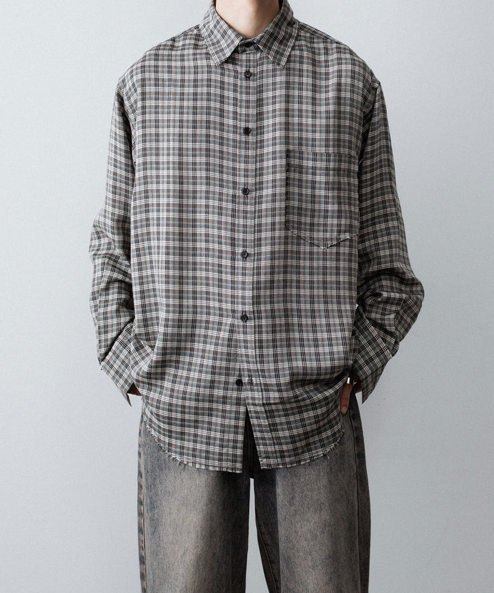 CODA コーダ GREY CHECK VISCOSE RAW EDGES SHIFT SHIRT - GREY CHECK 公式通販サイトsession福岡セレクトショップ