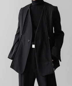 SUBLATIONS サブレーションズのHEAVY WOOL NO COLLAR PRISONER JACKET - BLACKの公式通販サイトsession福岡セレクトショップ