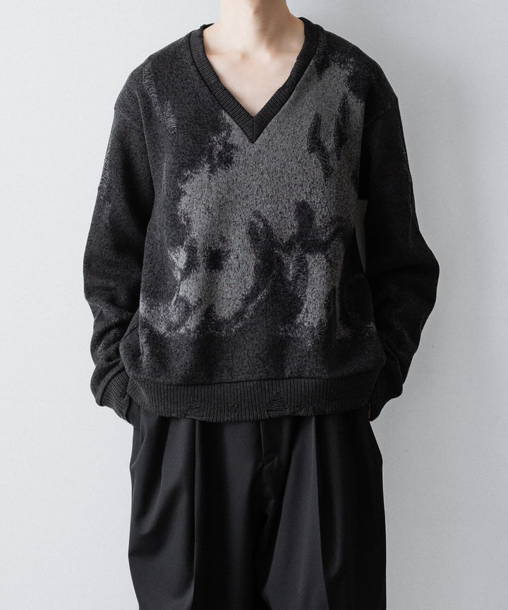 SUBLATIONS サブレーションズの26SSのANIMAL JACQUARD V-NECK KNIの公式通販サイトsession福岡セレクトショップ