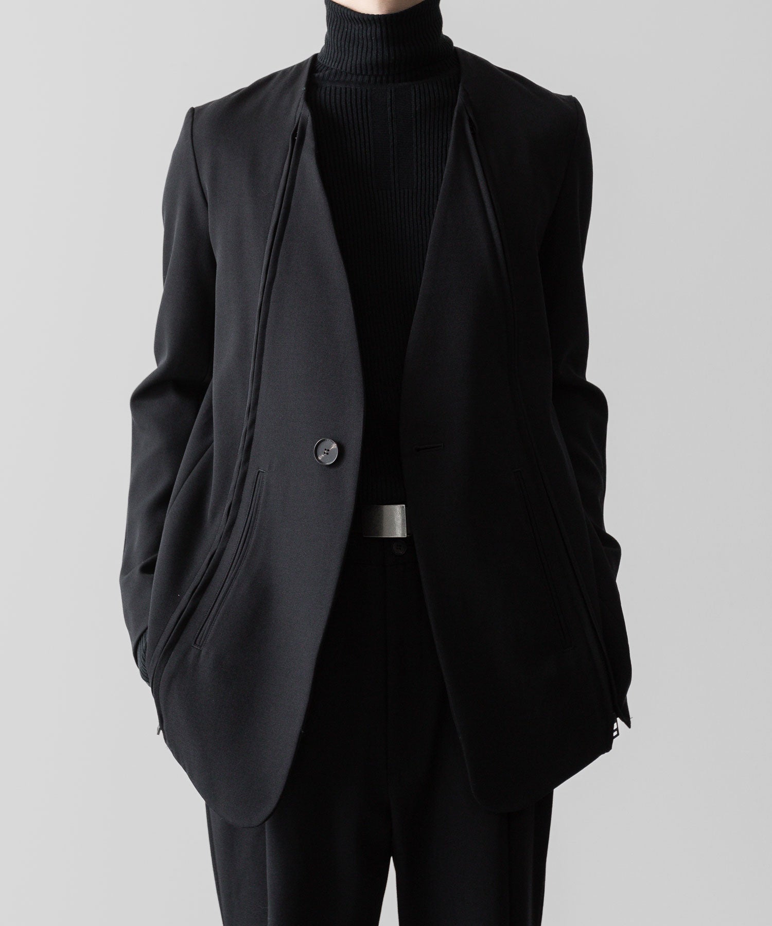 SUBLATIONS サブレーションズのHEAVY WOOL NO COLLAR PRISONER JACKET - BLACKの公式通販サイトsession福岡セレクトショップ