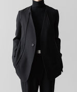 画像をギャラリービューアに読み込む, SUBLATIONS サブレーションズのHEAVY WOOL NO COLLAR PRISONER JACKET - BLACKの公式通販サイトsession福岡セレクトショップ
