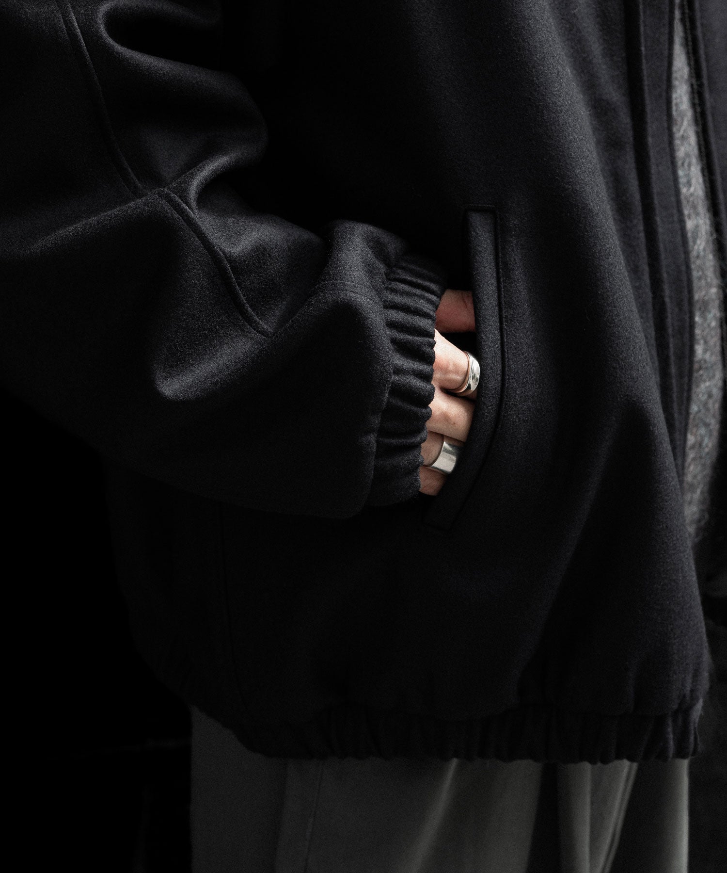 ssstein / シュタイン】MELTON OVERSIZED ZIP JACKET - BLACK | 公式