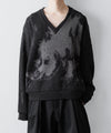 【SUBLATIONS】ANIMAL JACQUARD V-NECK KNIT - BLACK RHINO