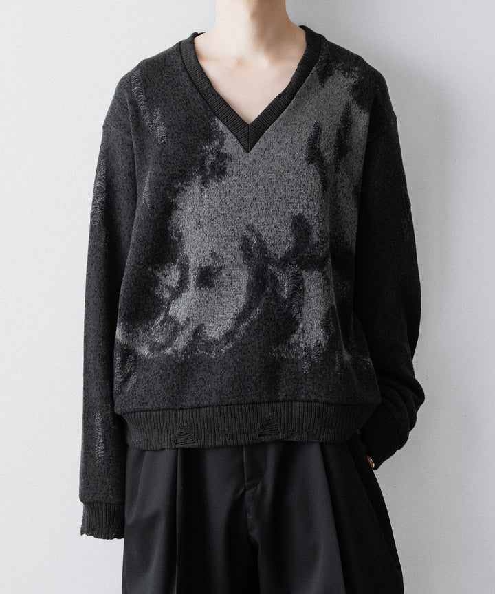 SUBLATIONS サブレーションズの26SSのANIMAL JACQUARD V-NECK KNITの公式通販サイトsession福岡セレクトショップ