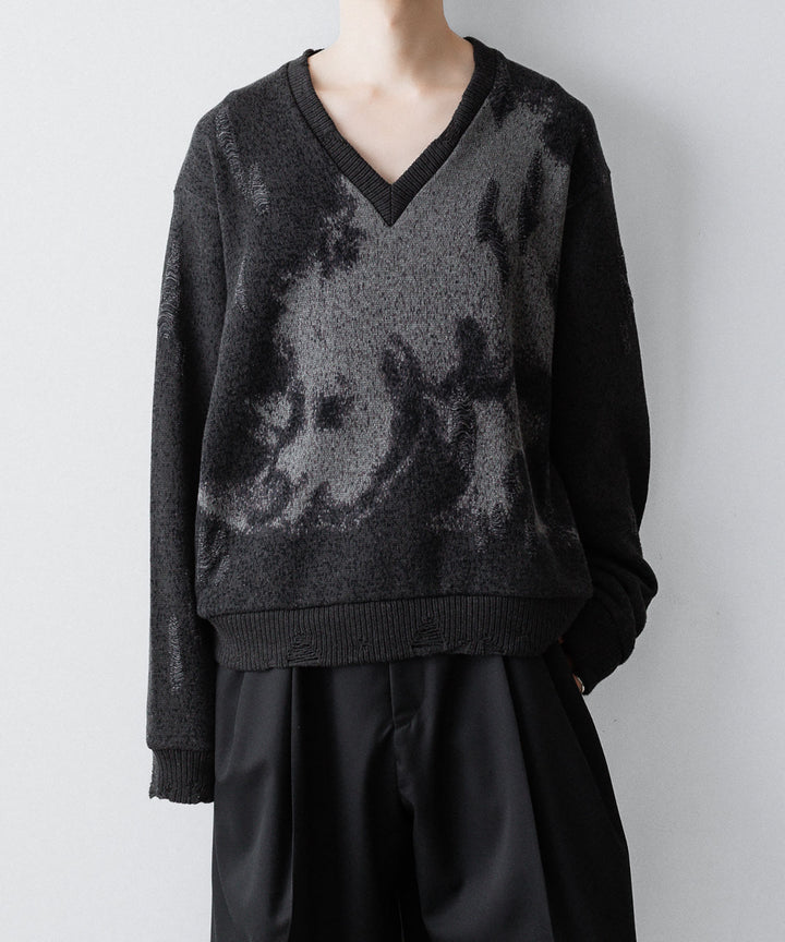 SUBLATIONS サブレーションズの26SSのANIMAL JACQUARD V-NECK KNIの公式通販サイトsession福岡セレクトショップ