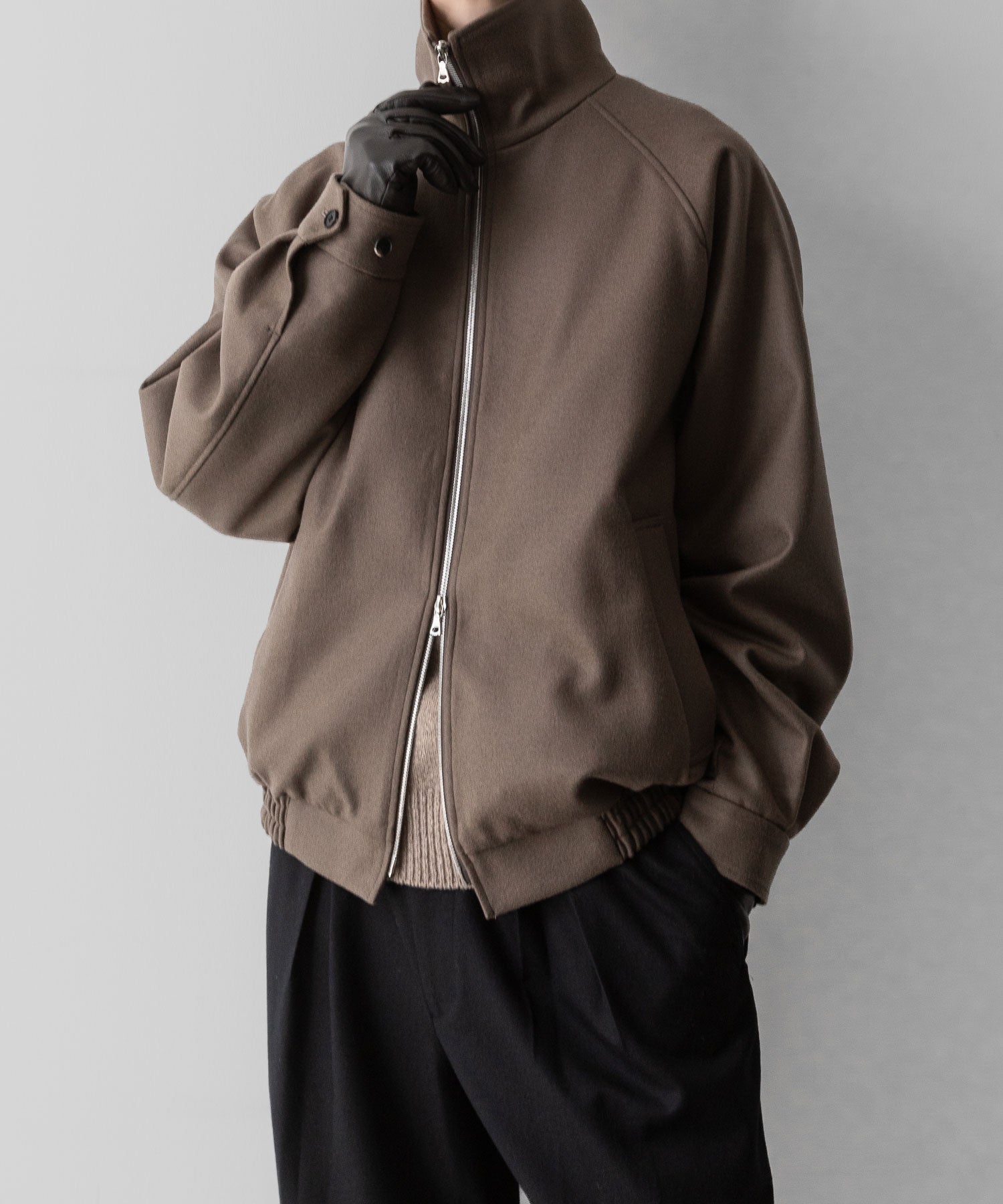 ssstein(シュタイン)の24AWコレクション MELTON ZIP UP BLOUSON - DARK GREIGE 公式通販サイトsession福岡セレクトショップ