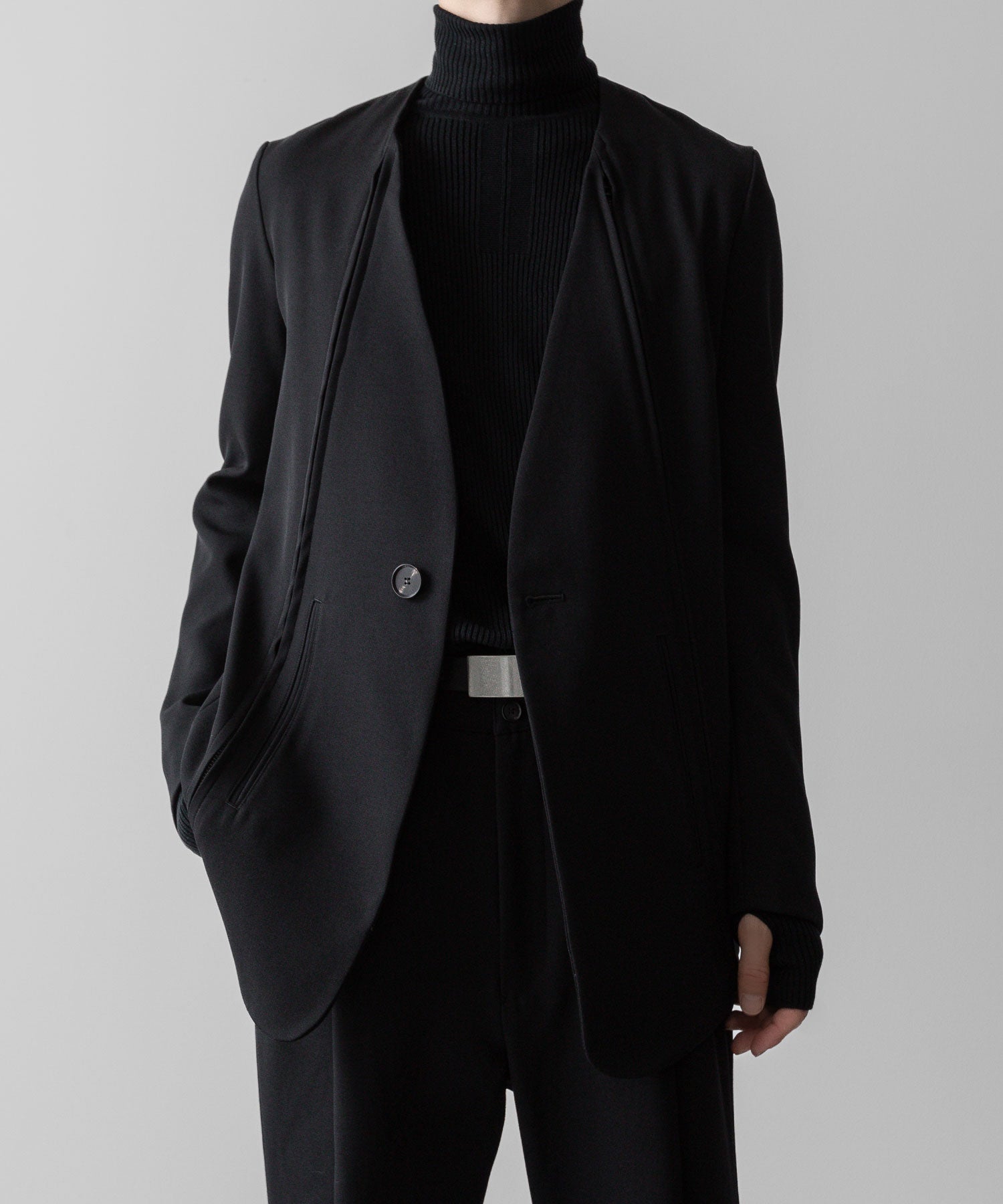 SUBLATIONS サブレーションズのHEAVY WOOL NO COLLAR PRISONER JACKET - BLACKの公式通販サイトsession福岡セレクトショップ