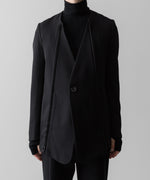 画像をギャラリービューアに読み込む, SUBLATIONS サブレーションズのHEAVY WOOL NO COLLAR PRISONER JACKET - BLACKの公式通販サイトsession福岡セレクトショップ
