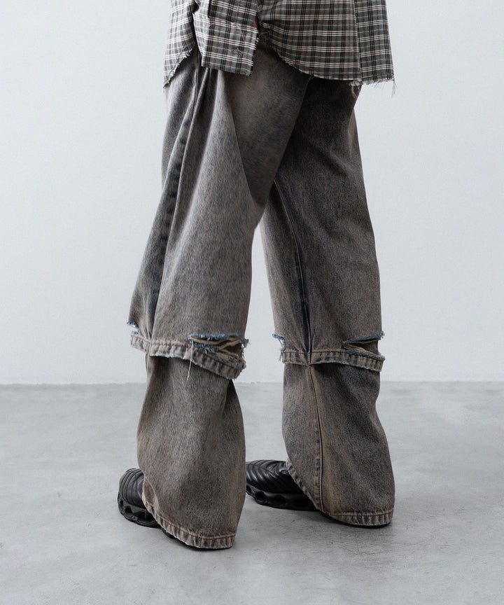 CODA コーダ GREY ACID WASH LAYERED HYBRID JEANSのGREY ACID WASH 公式通販サイトsession福岡セレクトショップ