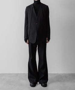 SUBLATIONS サブレーションズのHEAVY WOOL GABARDINE FLARE EASY TROUSERS - BLACKの公式通販サイトsession福岡セレクトショップ