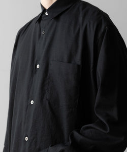 ssstein(シュタイン)のC/SI TWILL OVERSIZED REGULAR COLLAR SHIRT - BLACKの公式通販サイトsession福岡セレクトショップ