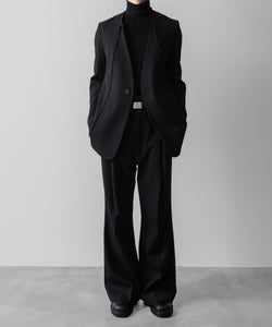 SUBLATIONS サブレーションズのHEAVY WOOL GABARDINE FLARE EASY TROUSERS - BLACKの公式通販サイトsession福岡セレクトショップ