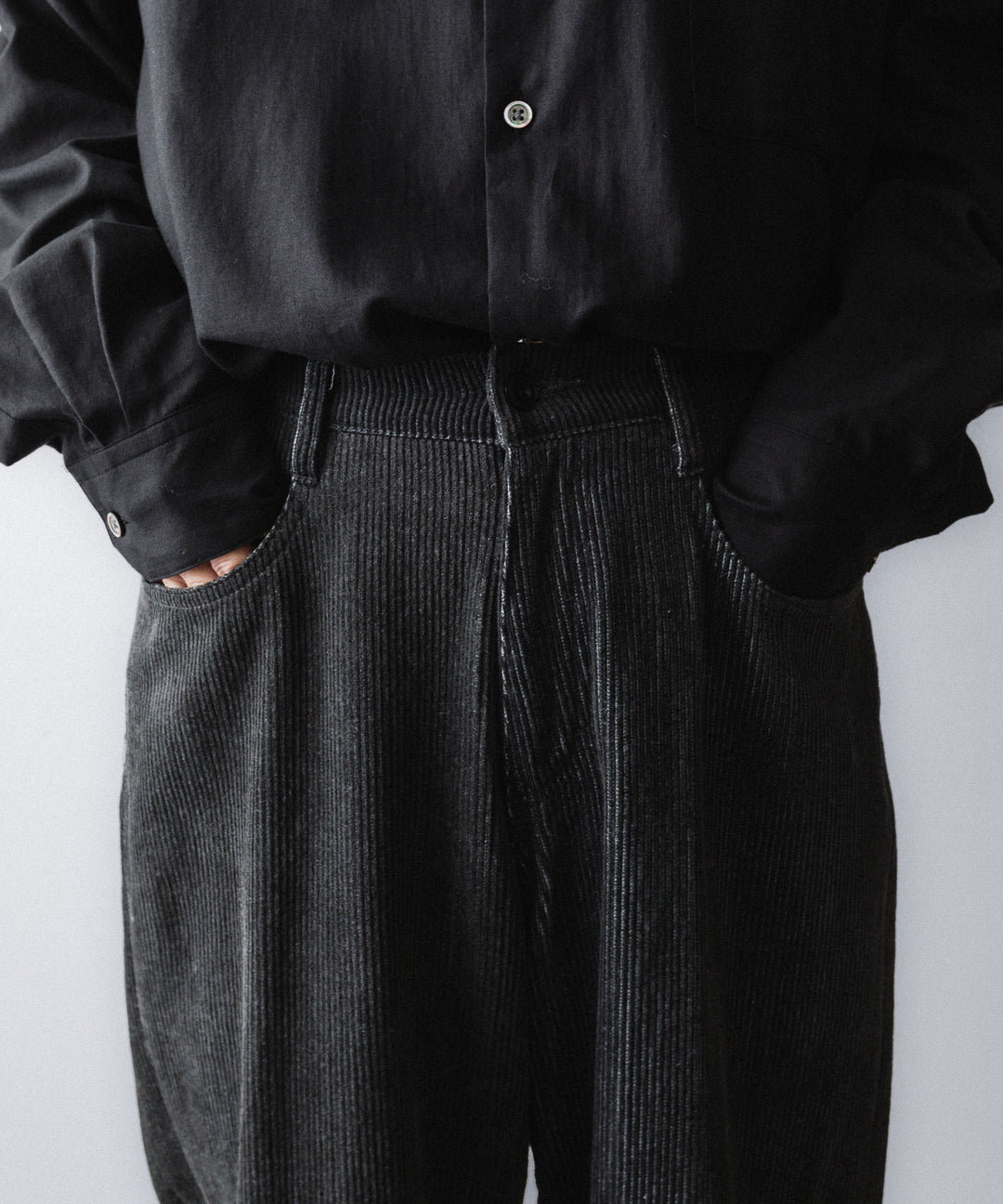 nakedgauge ネイキッドゲージのSUMI/INDIGO CORDUROY ASHLEY PANTSのBLACKの公式通販サイトsession福岡セレクトショップ