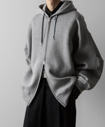 画像をギャラリービューアに読み込む, ssstein(シュタイン)のCOTTON DOUBLE KNIT TUCKED ZIP HOODIE - TOP GREYの公式通販サイトsession福岡セレクトショップ
