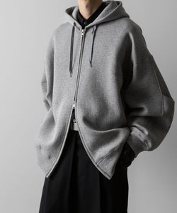 ssstein(シュタイン)のCOTTON DOUBLE KNIT TUCKED ZIP HOODIE - TOP GREYの公式通販サイトsession福岡セレクトショップ