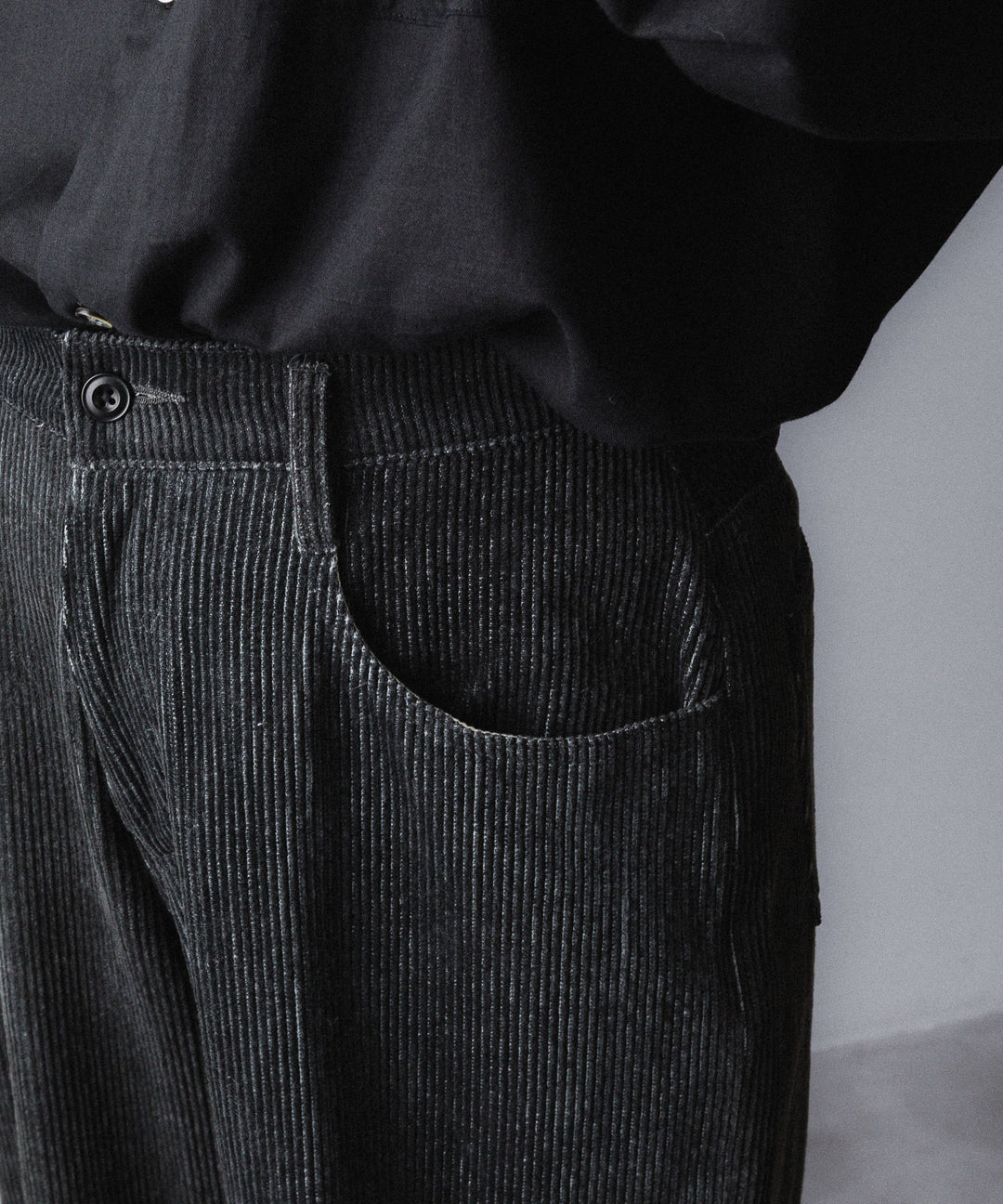 nakedgauge ネイキッドゲージのSUMI/INDIGO CORDUROY ASHLEY PANTSのBLACKの公式通販サイトsession福岡セレクトショップ