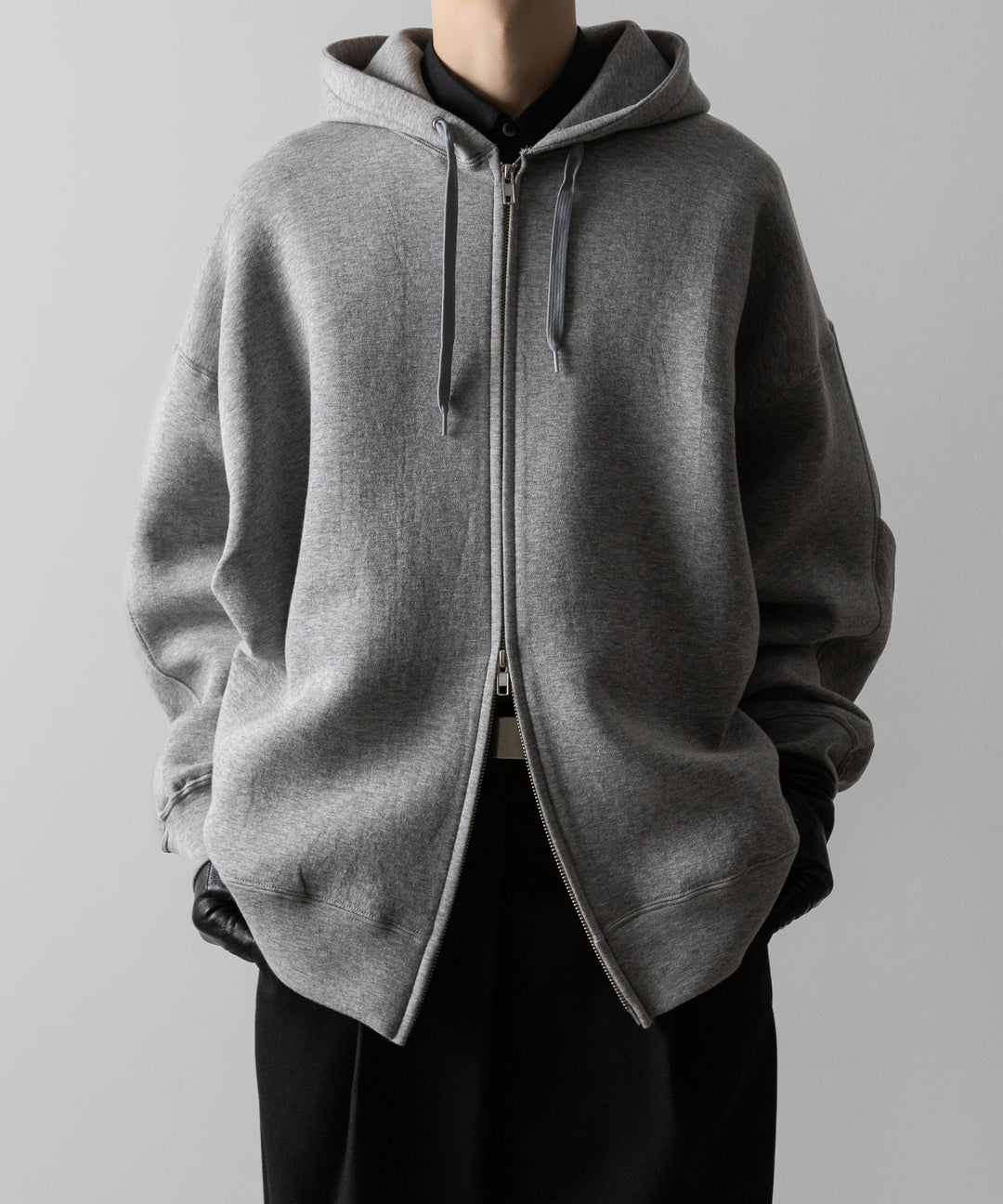 ssstein(シュタイン)のCOTTON DOUBLE KNIT TUCKED ZIP HOODIE - TOP GREYの公式通販サイトsession福岡セレクトショップ