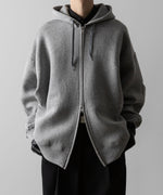 画像をギャラリービューアに読み込む, ssstein(シュタイン)のCOTTON DOUBLE KNIT TUCKED ZIP HOODIE - TOP GREYの公式通販サイトsession福岡セレクトショップ
