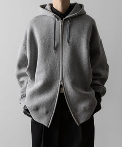 ssstein(シュタイン)のCOTTON DOUBLE KNIT TUCKED ZIP HOODIE - TOP GREYの公式通販サイトsession福岡セレクトショップ