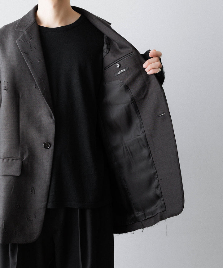 CODA コーダ BROWN WOOL POLY OVERSIZED ADAGIO DISTRESSED BLAZERのBROWN 公式通販サイトsession福岡セレクトショップ