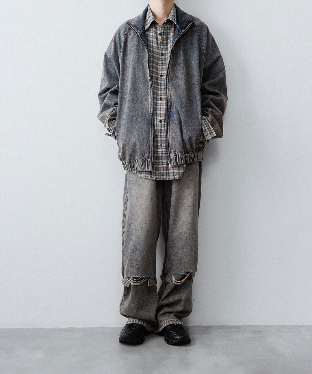 CODA コーダ GREY CHECK VISCOSE RAW EDGES SHIFT SHIRT - GREY CHECK 公式通販サイトsession福岡セレクトショップ
