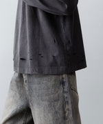画像をギャラリービューアに読み込む, 【CODA】FADED BLACK AGING DAMAGED LONG SLEEVE T-SHIRT - FADED BLACK

