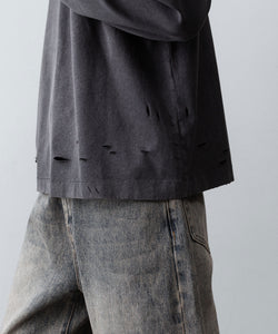 CODA / コーダ】FADED BLACK AGING DAMAGED LONG SLEEVE T-SHIRT