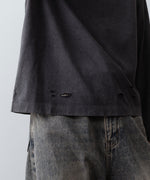 画像をギャラリービューアに読み込む, 【CODA】FADED BLACK AGING DAMAGED LONG SLEEVE T-SHIRT - FADED BLACK
