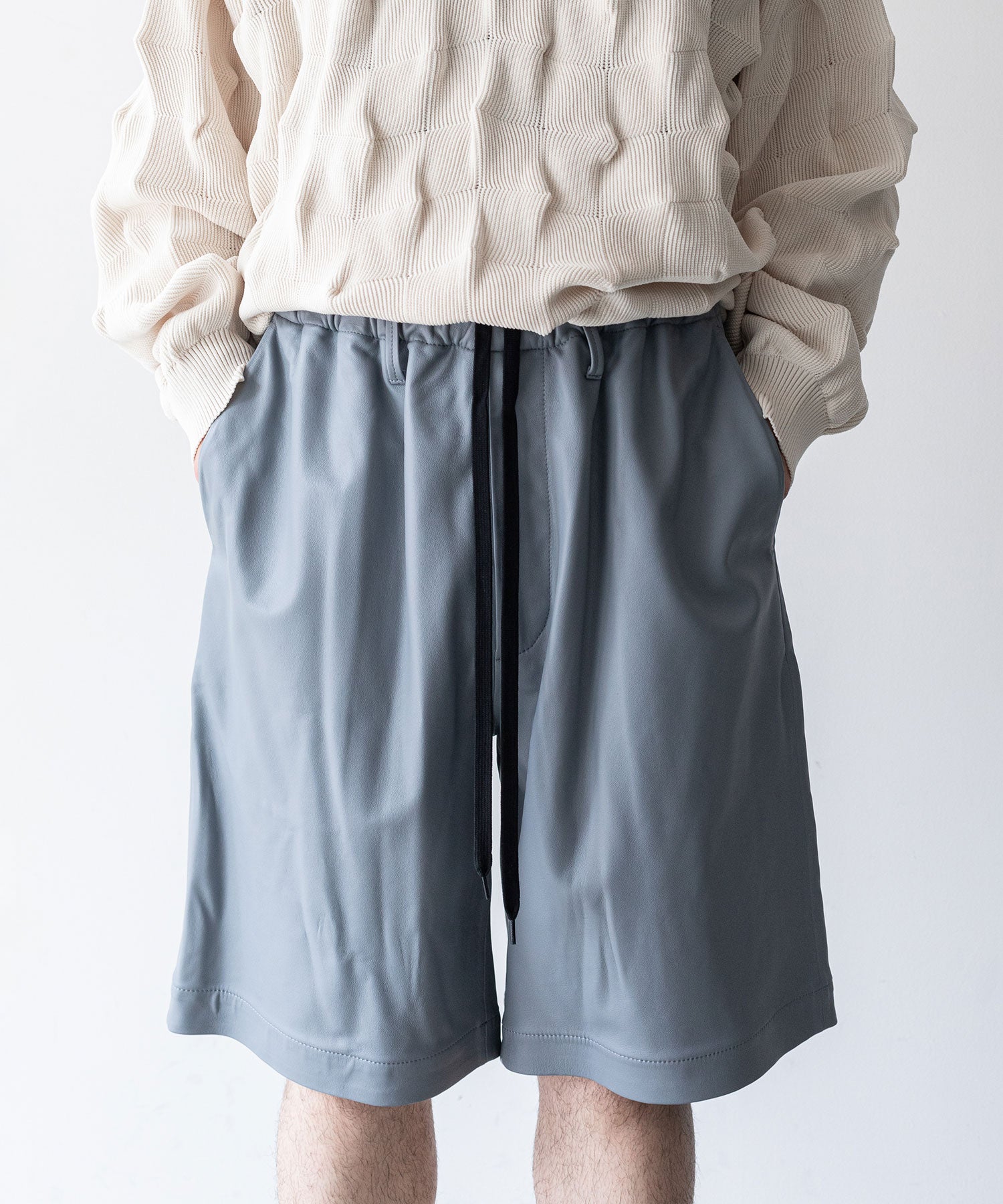 stein『LEATHER WIDE EASY SHORT TROUSERS』-